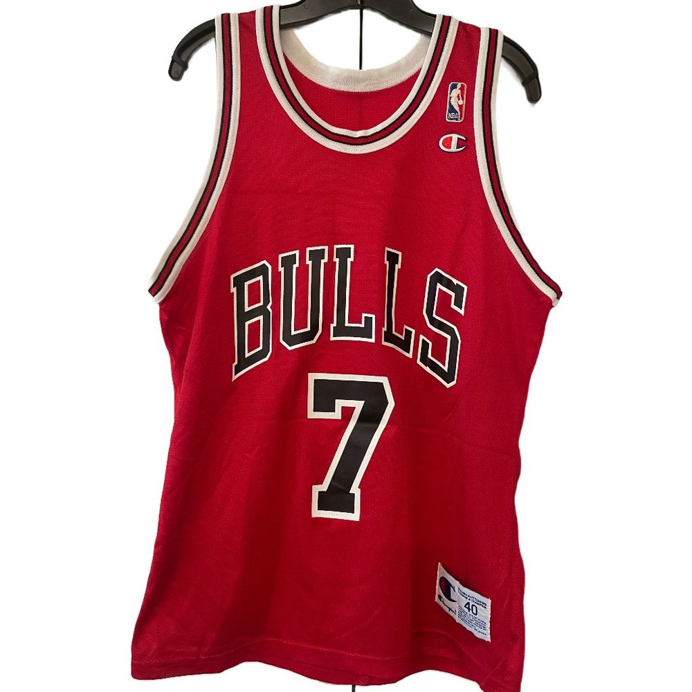 NBA Chicago Bulls Vintage Toni Kukoc Champion Jersey Red Size 40 Men